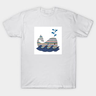 Striped Whale T-Shirt